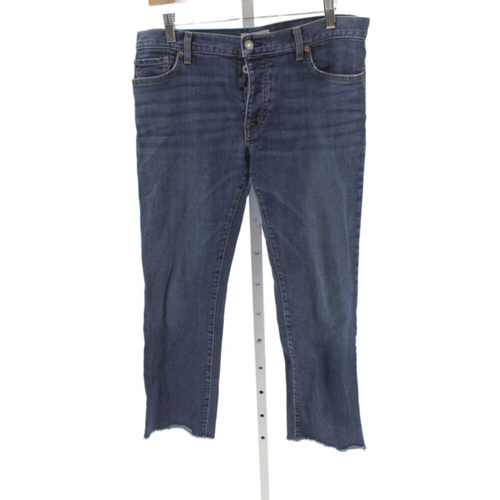 Nili Lotan Women Cropped Dark Blue Denim Jeans Size 8